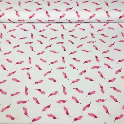 Jersey | FEATHER | Federn pink weiß